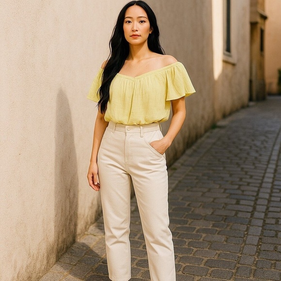 VICI Collection Lime Breeze Off the Shoulder Crop Top Size S (SIZE 2) - Picture 1 of 8